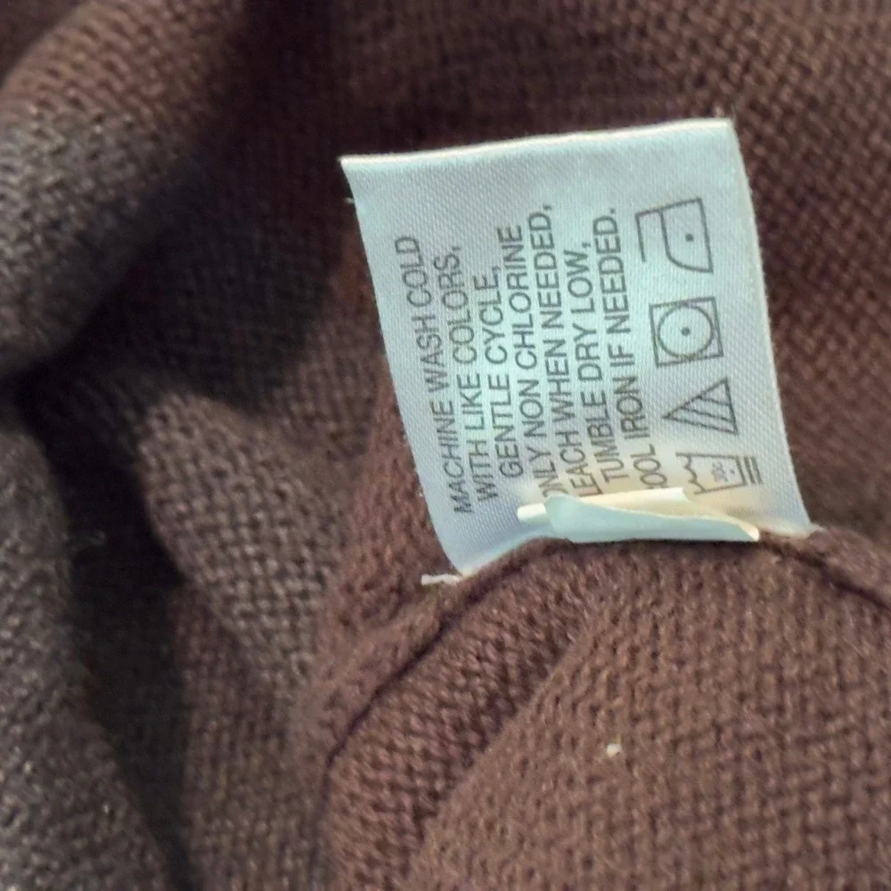 US Polo Assn Quarter Zip Sweater Brown Striped Sherpa Collar XXL